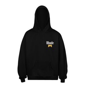 Rhude Black and Gold Hoodie